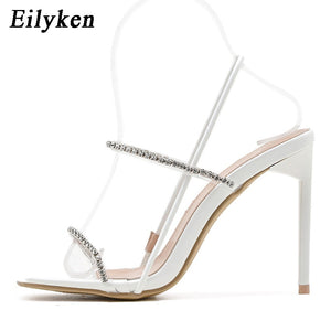 2021 New Back Strap  Crystal Rhinestone Stiletto High Heels