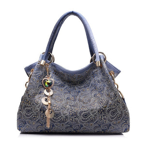 hollow out ombre handbag floral print