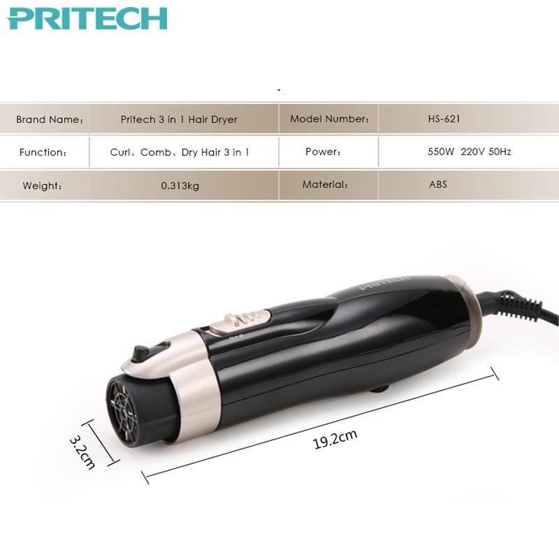 Pritech E Hair Diffuser Curling Irons 550W Styler Hair Dryer Machine Brush Comb Straightener Curler