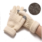 Miya Mona Hot Selling New Women Warm Winter Knitted Full Finger Gloves Mittens Girl Female Solid Woolen Gloves Screen Luvas