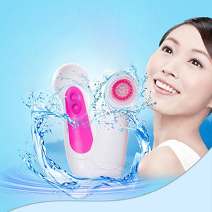 6 in 1 Electric Face Cleaning Brush Waterproof Massager Acne Blackhead Removal Facial Beauty Instrument With Storage Box