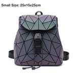 Women Backpack Luminous Geometric Plaid Sequin