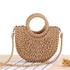 Yogodlns Handmade Half-Round Rattan Woven Straw Bag