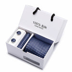 Plaid Men Ties Set Extra Long Size 145cm*8cm Necktie navy blue Paisley Silk Jacquard Woven Neck Tie