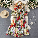 2021 New Summer Print Chiffon Beach Dress