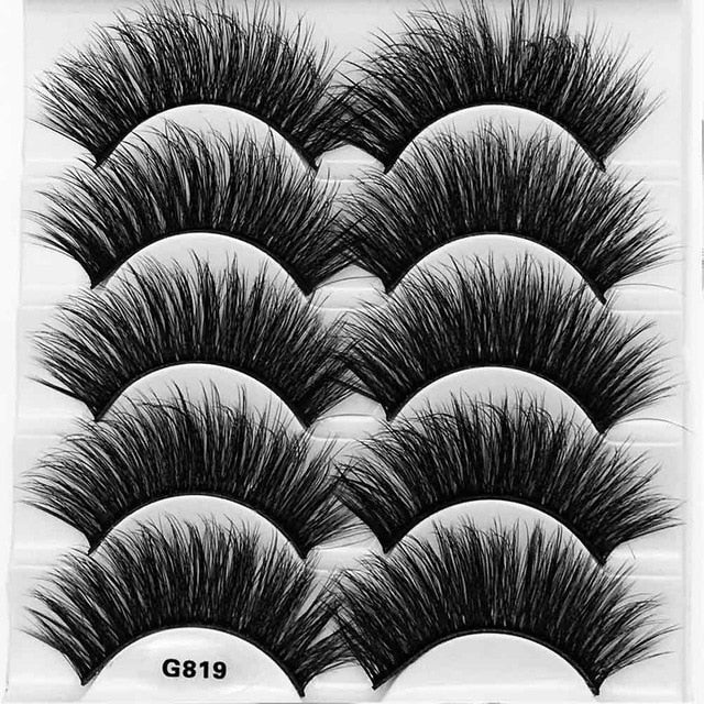 5Pairs 3D Mink Lashes False Eyelashes