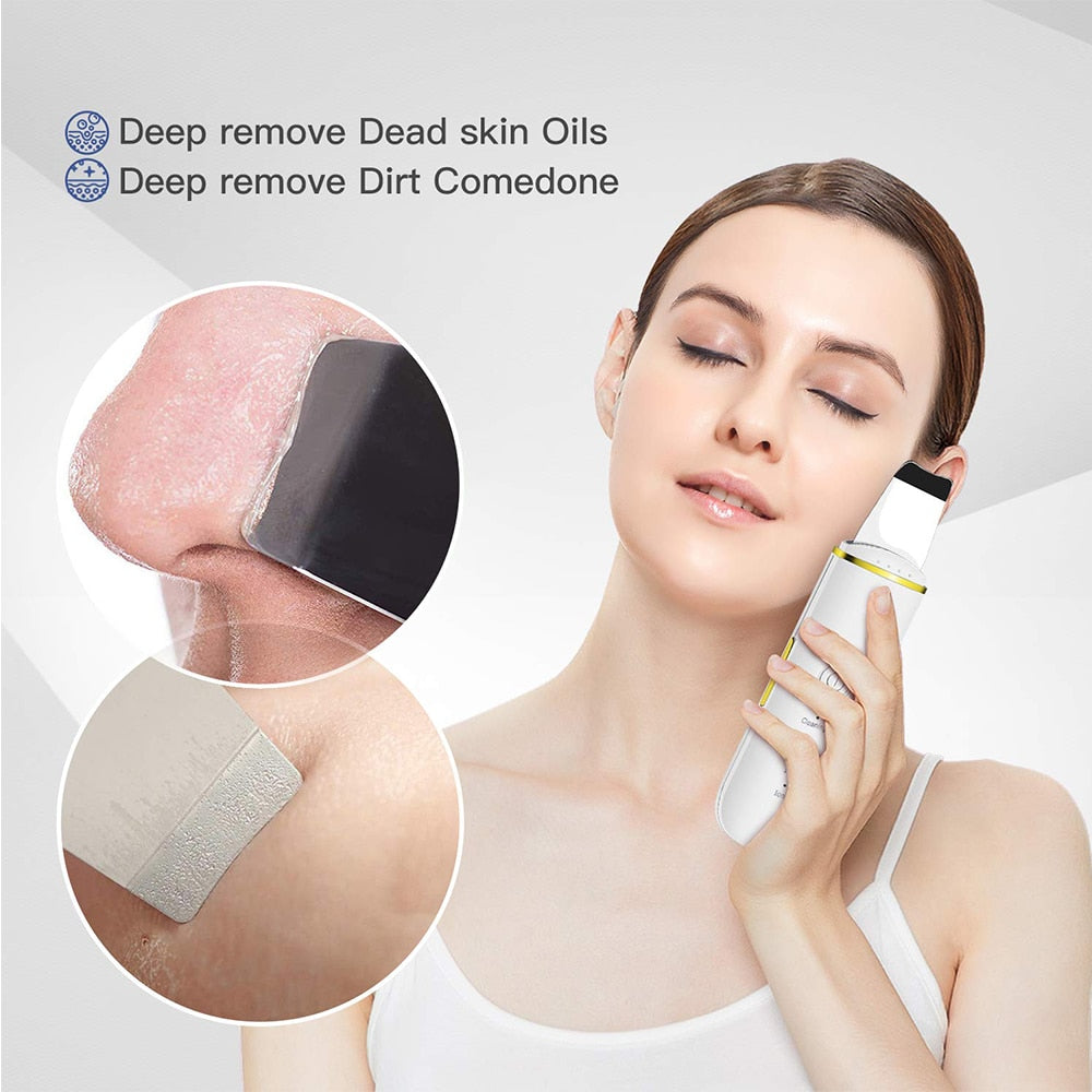 Ultrasonic Skin Scrubber Facial Cleaner Ion Acne Blackhead