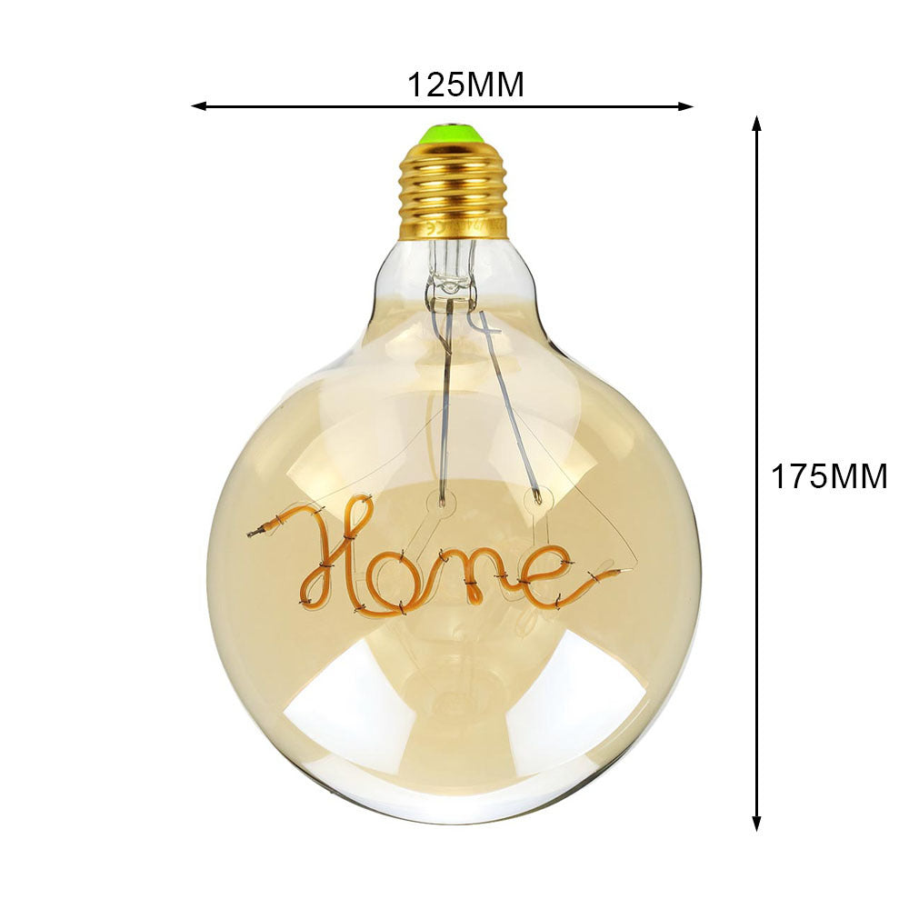 LED Filament Lamp Letter Lamp LOVE HOME HELLO Antique Lamp G125 Retro Modeling Lamp Edison Bulb