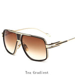 Oversized Men Sunglasses Brand Designer Women Flat Top Sun Glasses Square Point Male Mirror High Quality Five Style Female UV400