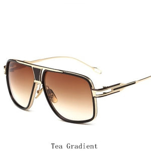 Oversized Men Sunglasses Brand Designer Women Flat Top Sun Glasses Square Point Male Mirror High Quality Five Style Female UV400