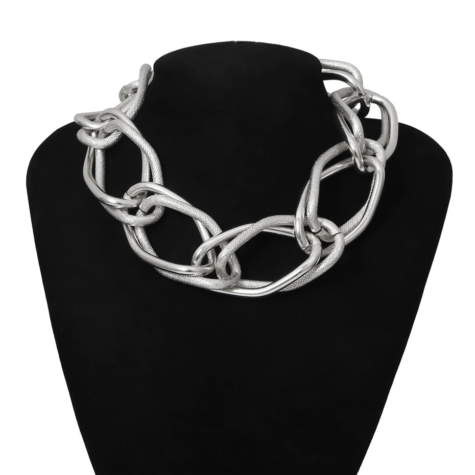 Lacteo Punk Multi Layered Golden Chain Choker