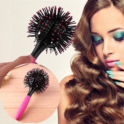 3D Round Hair Brushes Comb Salon make up 360 degree Ball Styling