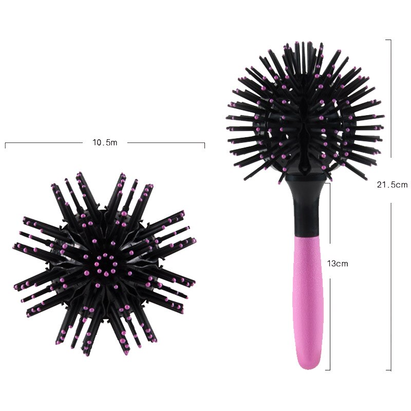 3D Round Hair Brushes Comb Salon make up 360 degree Ball Styling