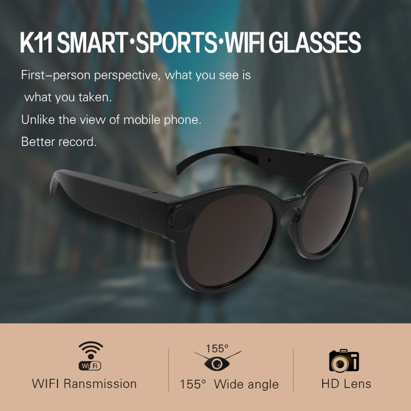 K11 Camera Sunglasses 1080p Wifi Mini Micro Cameras Polarized-lenses HD Sports Video Recorder Camcorder TF Card Eyewear Video