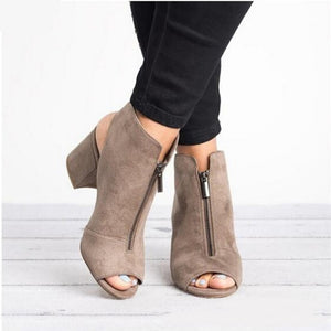 Ankle Boots Faux Suede Leather