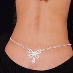 Sexy Glittery Silver Rhinestone Crystal Body Chain