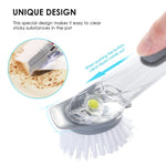 Double Brush Kitchen Cleaning Brush Refill Liquid Soap Dispenser