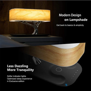 Modern led table lamp for bedroom dimmable bluetooth Speaker phone Charger wireless desk lamp bedside lamp table light tree lamp