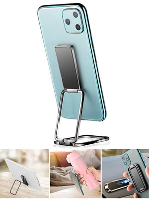 Double Magic Magnetic Car Phone Holder Stand For IPhone Metal Phone Holder Foldable Desk Stand For Mobile Phone Universal