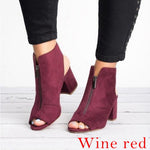 Ankle Boots Faux Suede Leather