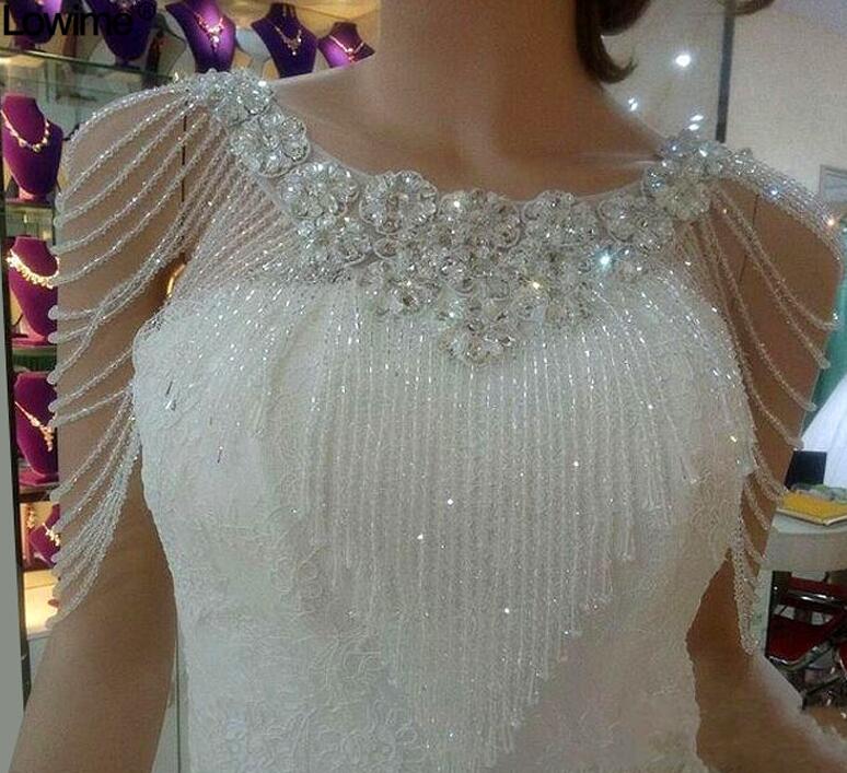 White Bolero Appliques Crystals Bridal