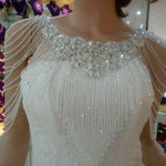 White Bolero Appliques Crystals Bridal