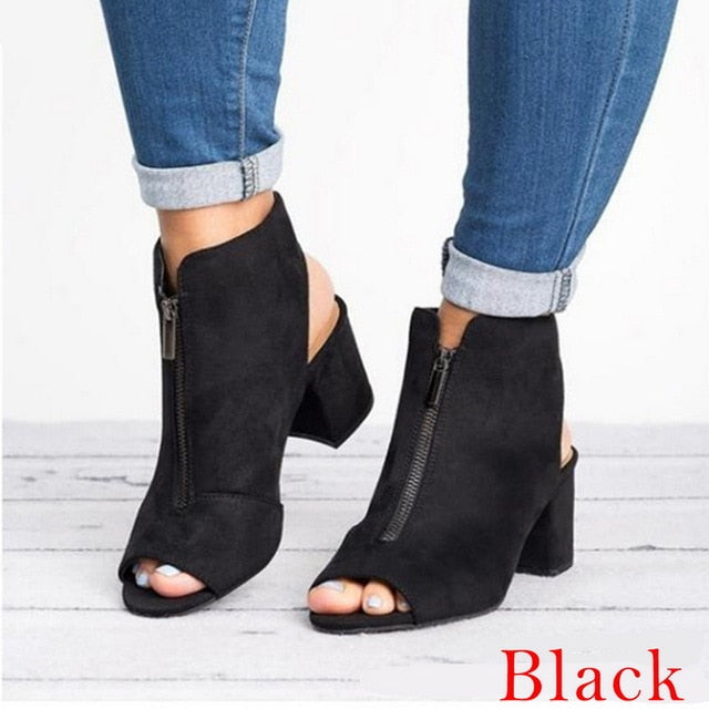 Ankle Boots Faux Suede Leather