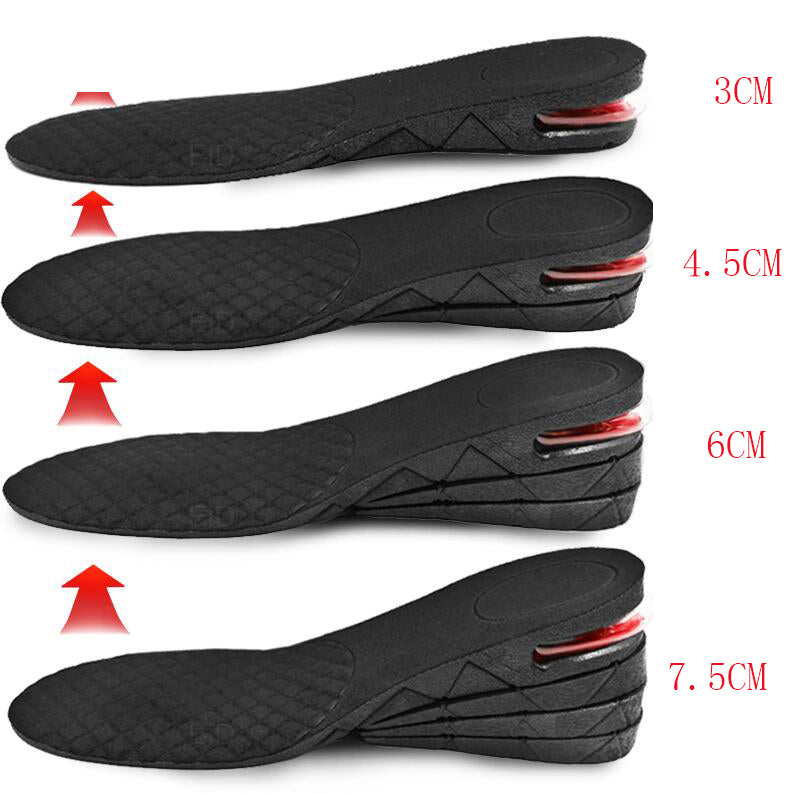 3-7.5cm Invisible Height Increase Insole Cushion Height Lift Adjustable Cut Shoe Heel Insert Taller Support Absorbant Foot Pad