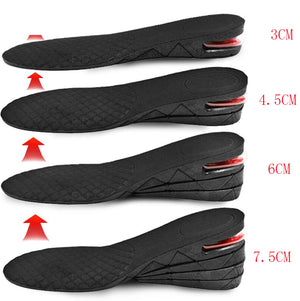 3-7.5cm Invisible Height Increase Insole Cushion Height Lift Adjustable Cut Shoe Heel Insert Taller Support Absorbant Foot Pad