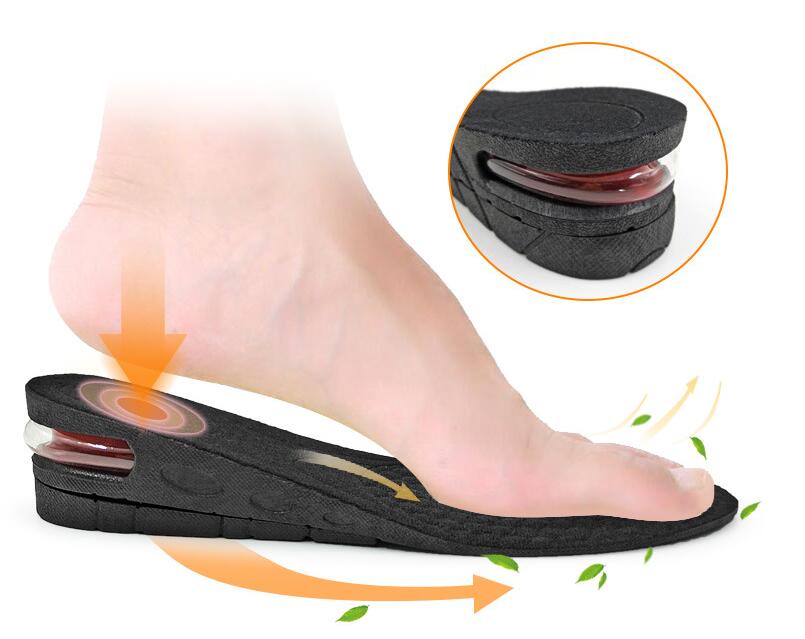 3-7.5cm Invisible Height Increase Insole Cushion Height Lift Adjustable Cut Shoe Heel Insert Taller Support Absorbant Foot Pad