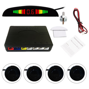 Car Auto Parktronic LED Parking Radar With 4 Parking Sensors Backup Car Parking Radar Monitor Detector System Backlight Display