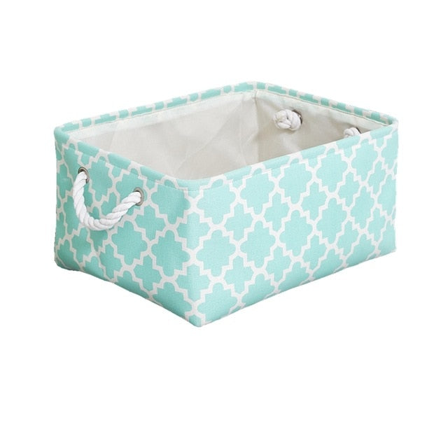 Cube Canvas Fabric Storage Basket Clothes Folding Storage Box For Nursery Underwear Toy Organizer Laundry Basket With Handle