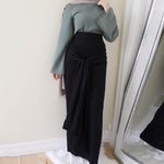 Muslim Islamic ethnic skirts Womens skirt autumn winter Long Belted Pencil Skirt