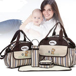 5 PCS/SET Baby Nappy Bags Diaper Bag Mother Shoulder Bag Fashion Maternity Mummy Handbag Waterproof Baby Stroller Bag