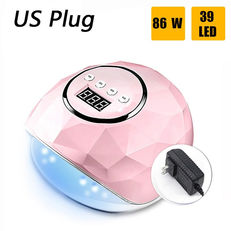 86W UV LED Lamp Nail Dryer For Nail Manicure With 39 PCS LEDs Fast Drying Nail Drying Lamp Curing Light