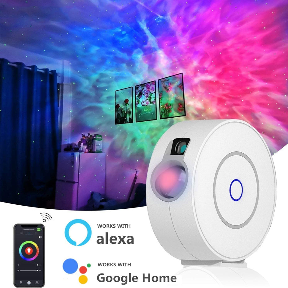 Smart Star Galaxy Laser Projector Starry Sky Stage Lighting Effect for Christmas Party Holiday Work with Alexa Google Home