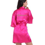 Bridal Party Robe Letter Bride on the Robe Back Women Short Satin