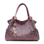 hollow out ombre handbag floral print