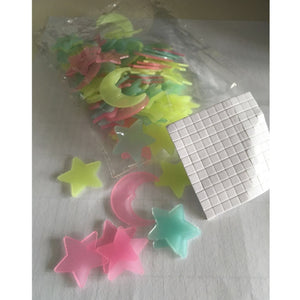 100Pcs/set Night luminous Moon Star Stickers