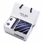 Plaid Men Ties Set Extra Long Size 145cm*8cm Necktie navy blue Paisley Silk Jacquard Woven Neck Tie