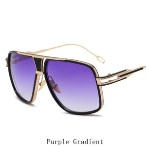 Oversized Men Sunglasses Brand Designer Women Flat Top Sun Glasses Square Point Male Mirror High Quality Five Style Female UV400