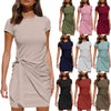 Summer Women Dress Self Tie Draped T-Shirt Dress