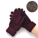 Miya Mona Hot Selling New Women Warm Winter Knitted Full Finger Gloves Mittens Girl Female Solid Woolen Gloves Screen Luvas