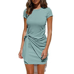 Summer Women Dress Self Tie Draped T-Shirt Dress