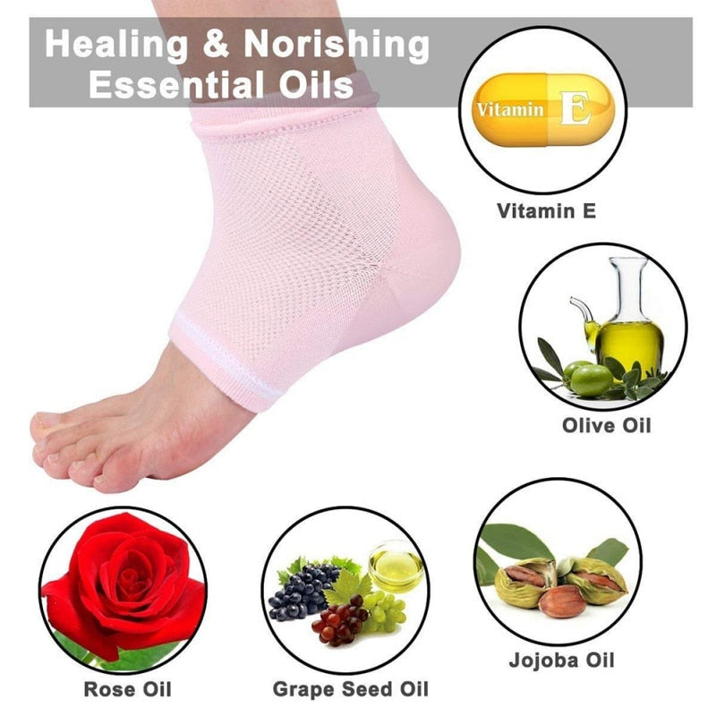 Silicone Moisturizing Gel Heel Socks For Cracked Dry Foot