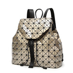 Women Backpack Luminous Geometric Plaid Sequin