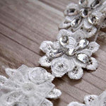 White Bolero Appliques Crystals Bridal