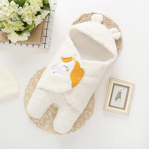 Baby's Clothing Set Cute Cartoon Warm Wrap Blanket Jumpsuit One-piece Suit