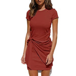 Summer Women Dress Self Tie Draped T-Shirt Dress