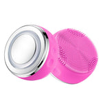 2in1 LED Light Silicone Heating Face Cleanser Massage